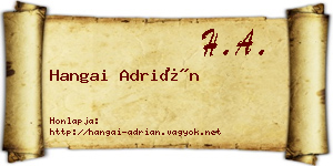 Hangai Adrián névjegykártya